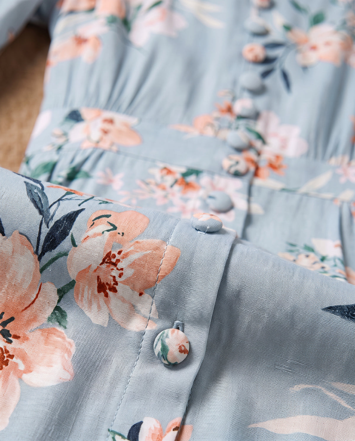 Lachi Women's Sky Blue Floral Print Viscose Midi Dress