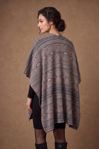 Lachi Women's Aztec Diamond Jacquard Poncho Cape