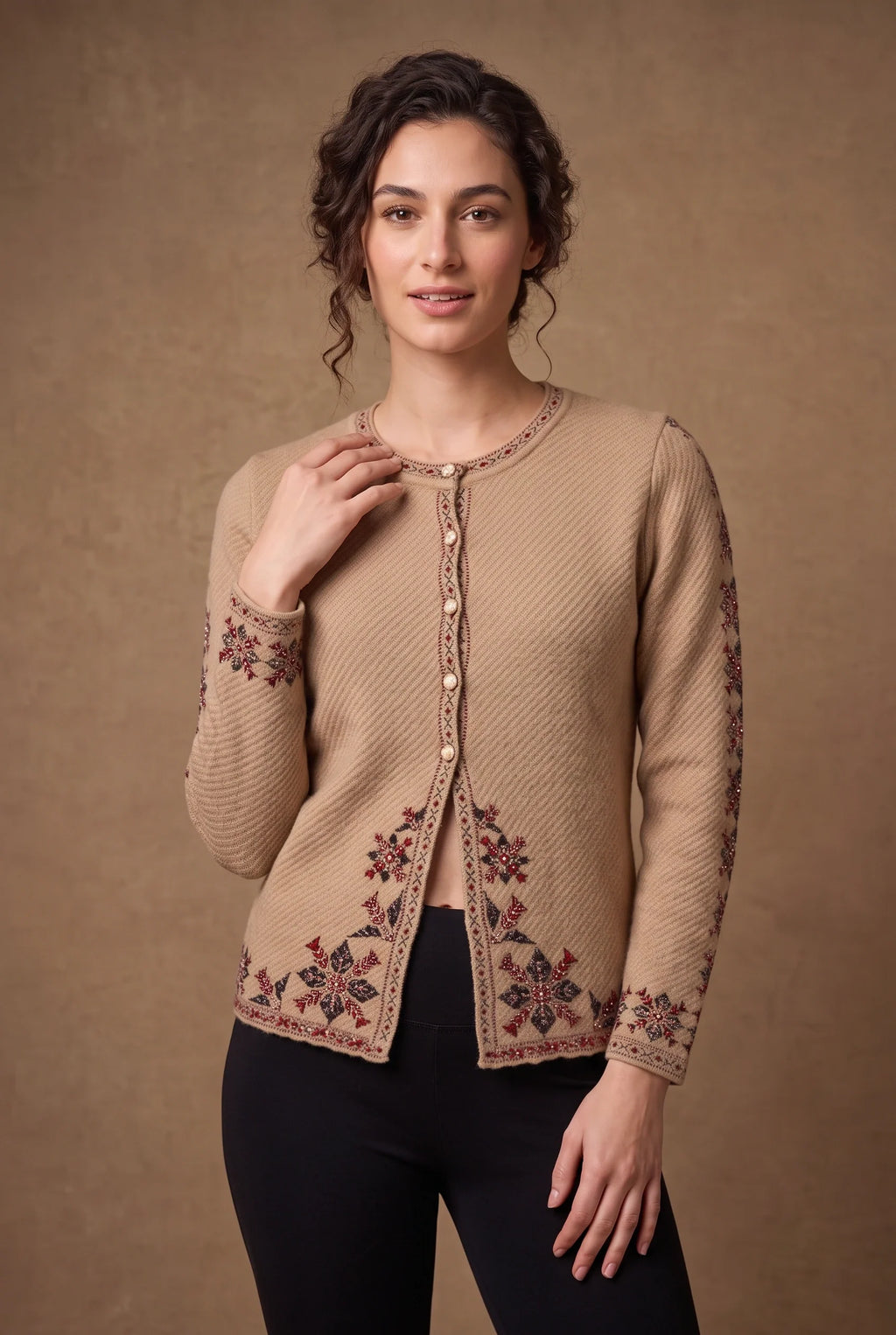 Peach Star Bloom Knitted Cardigan 3