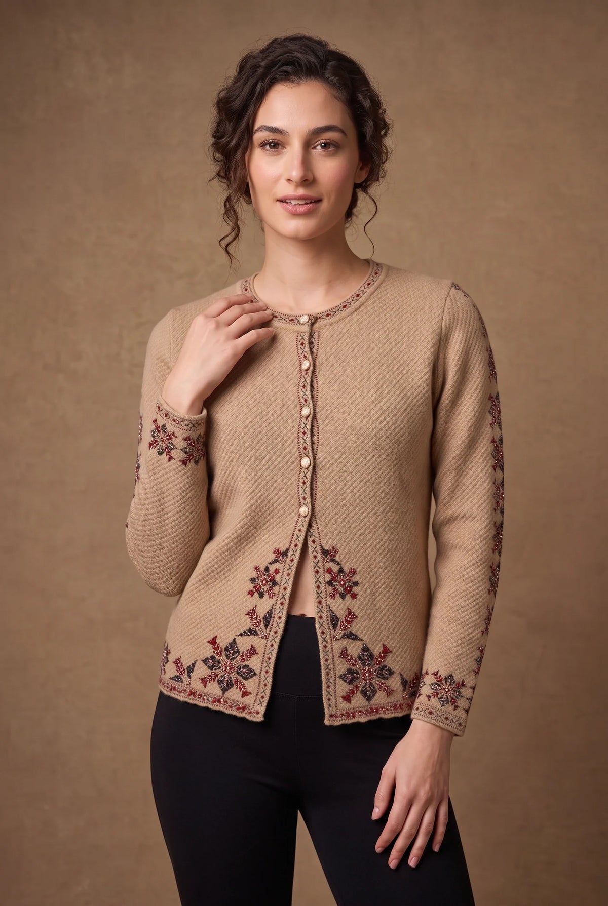 Peach Star Bloom Knitted Cardigan 3