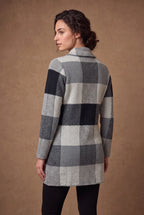 Slate Check Acrylic Knit Cardigan 2
