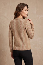Beige Jacquard Knitted Cardigan 2