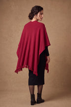 Lachi Women's Plain Knit Tasseled Poncho Cape