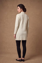 Ivory Mandarin Collar Longline Knitted Cardigan 2