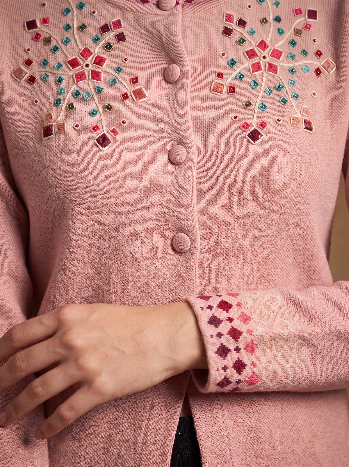 Blush Mirror Bloom Cardigan