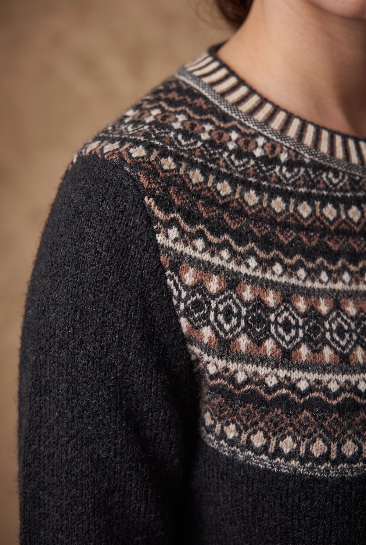 Lachi Women's Fair Isle Yoke Knitted Cardigan
