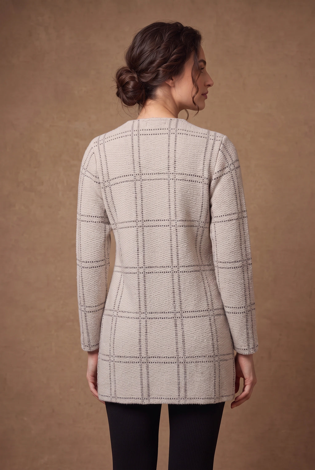Lachi Women's Windowpane Check Knitted Cardigan
