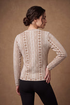 Lachi Women's Heritage Jacquard V-Neck Knitted Cardigan