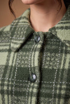 Lachi Women's Plaid Collared Longline Knitted Cardigan