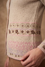 Camel Jacquard Knitted Cardigan 3