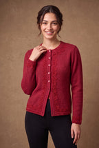 Lachi Women's Red Cord Scroll Beaded Knitted Cardigan