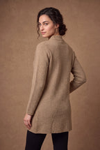 Camel Textured Stand Collar Coatigan 2