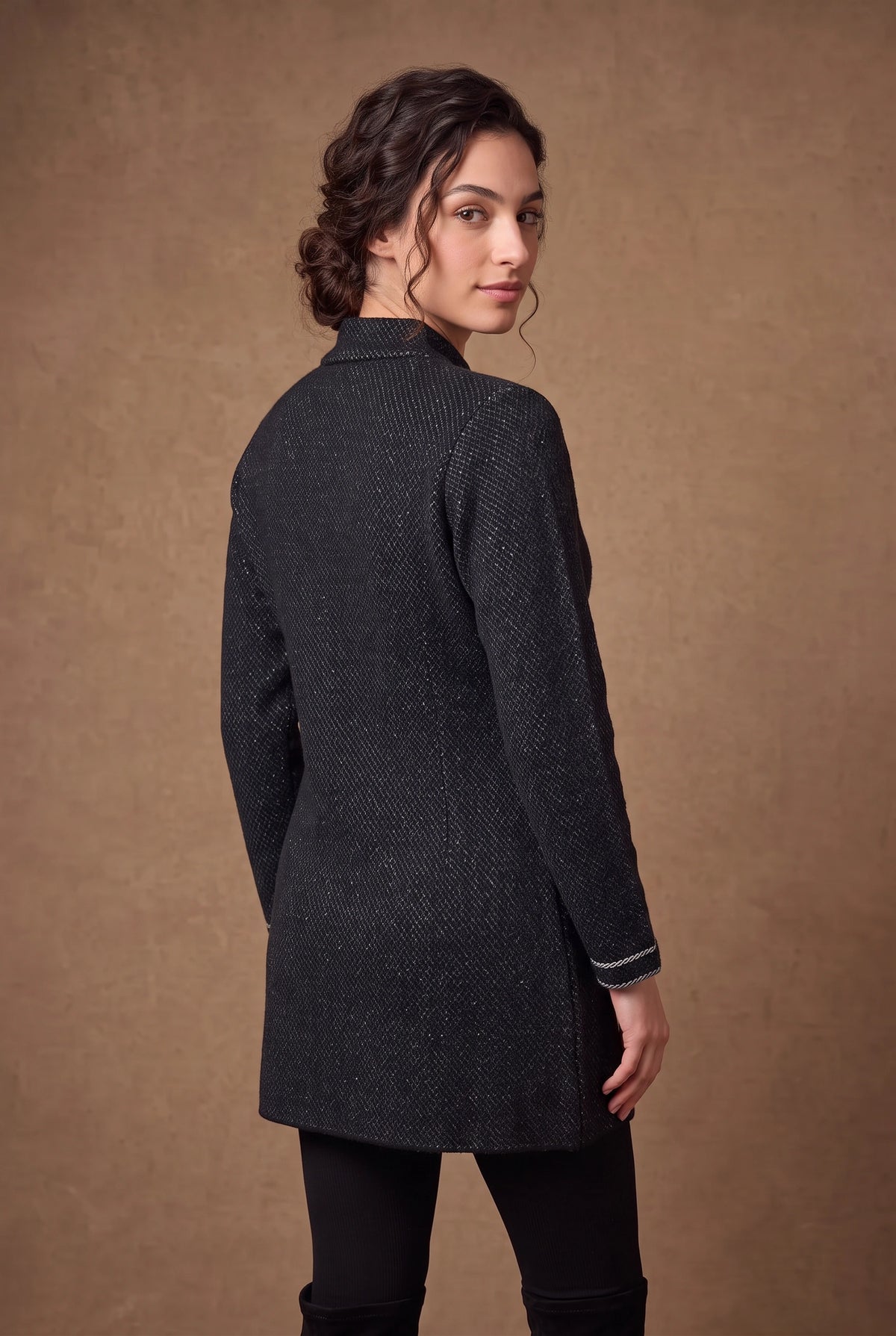 Lachi Women's Contrast Trim Longline Knitted Cardigan