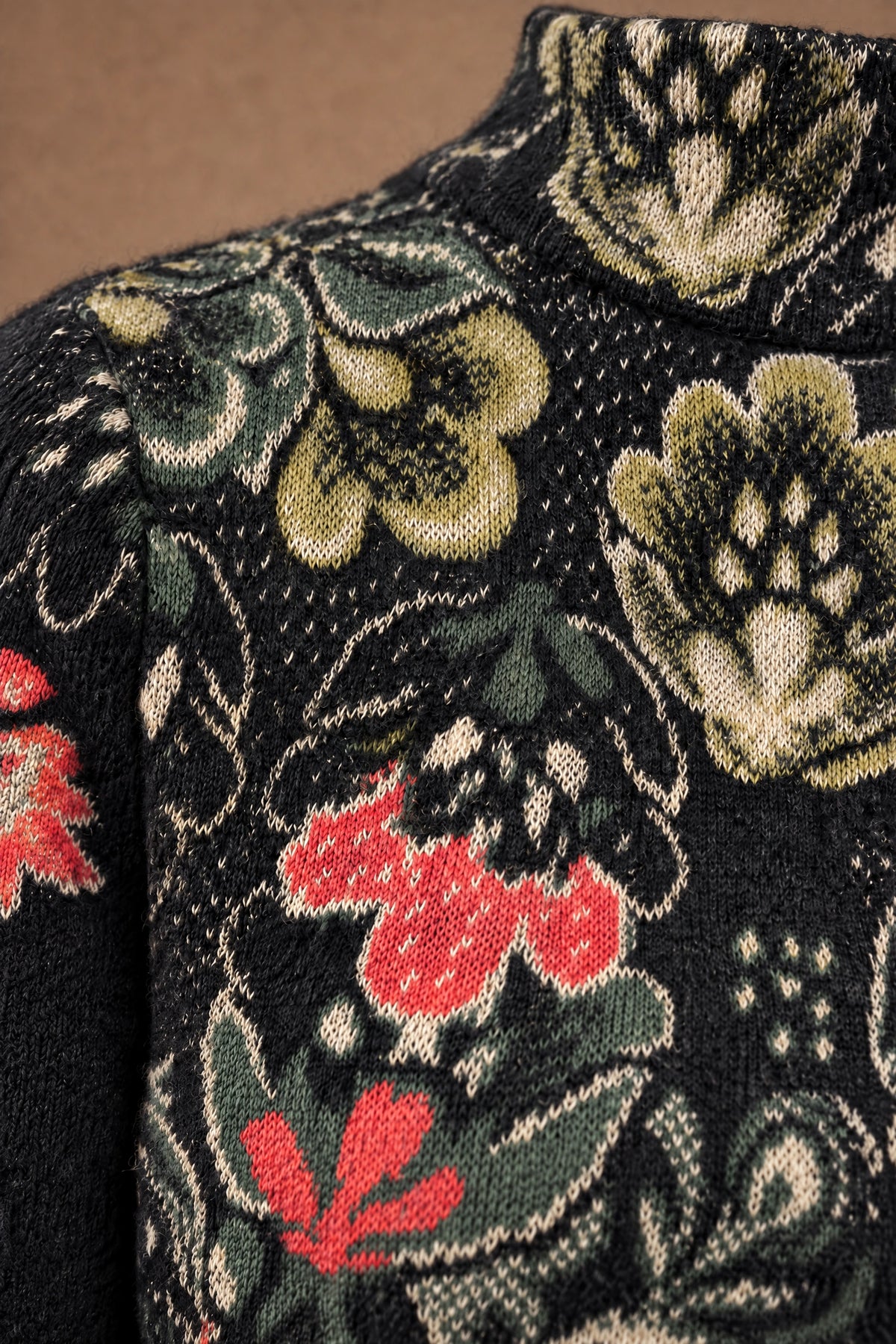 Lachi Women's Black Midnight Garden Floral Jacquard Knitted Tunic