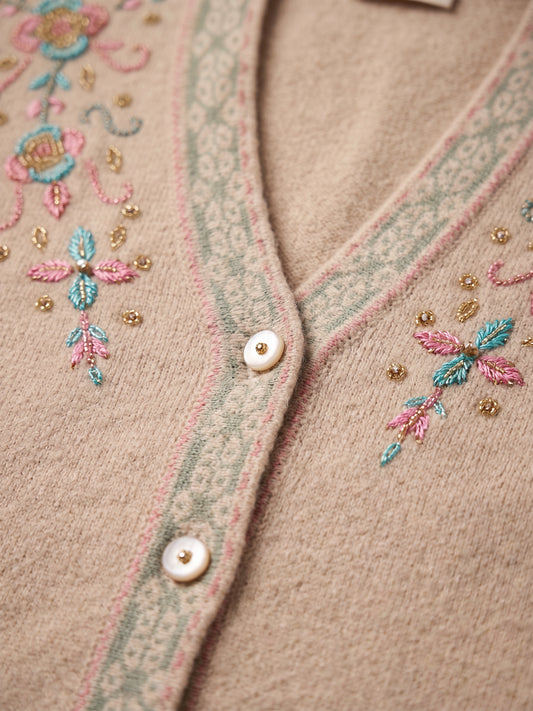 Beige Fern Cardigan