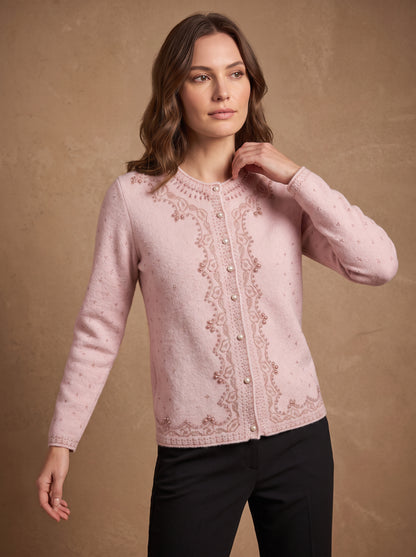 Blush Pearl Scallop Cardigan