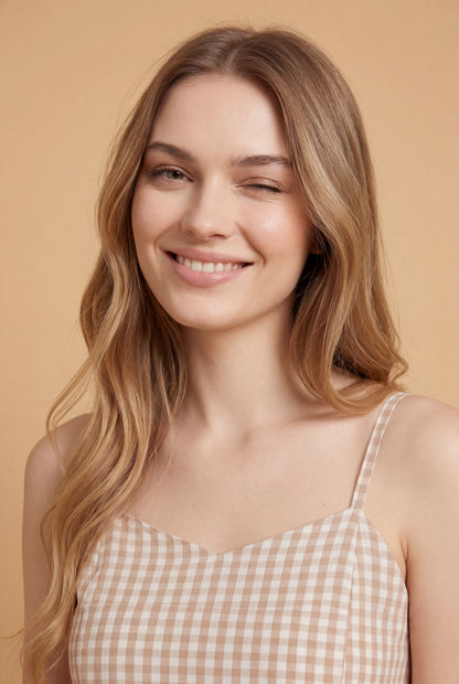 Sandy Check Sundress