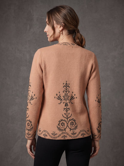 Peach Ikat Bead Cardigan