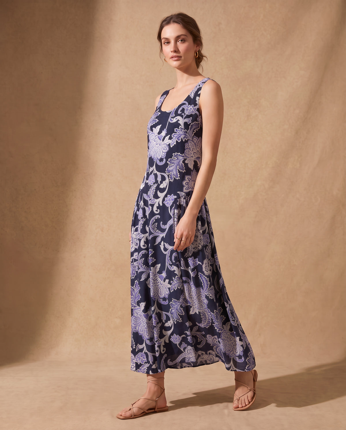 Lachi Women's Paisley Print Polyester Maxi Dress