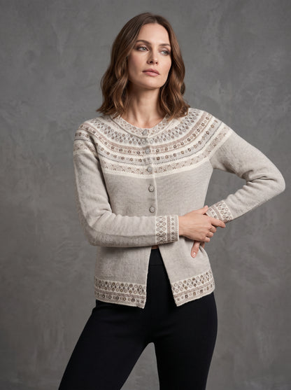 Oatmeal Alpine Yoke Cardigan