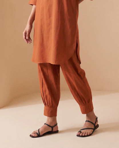 Terracotta Pleat Co-ord Set