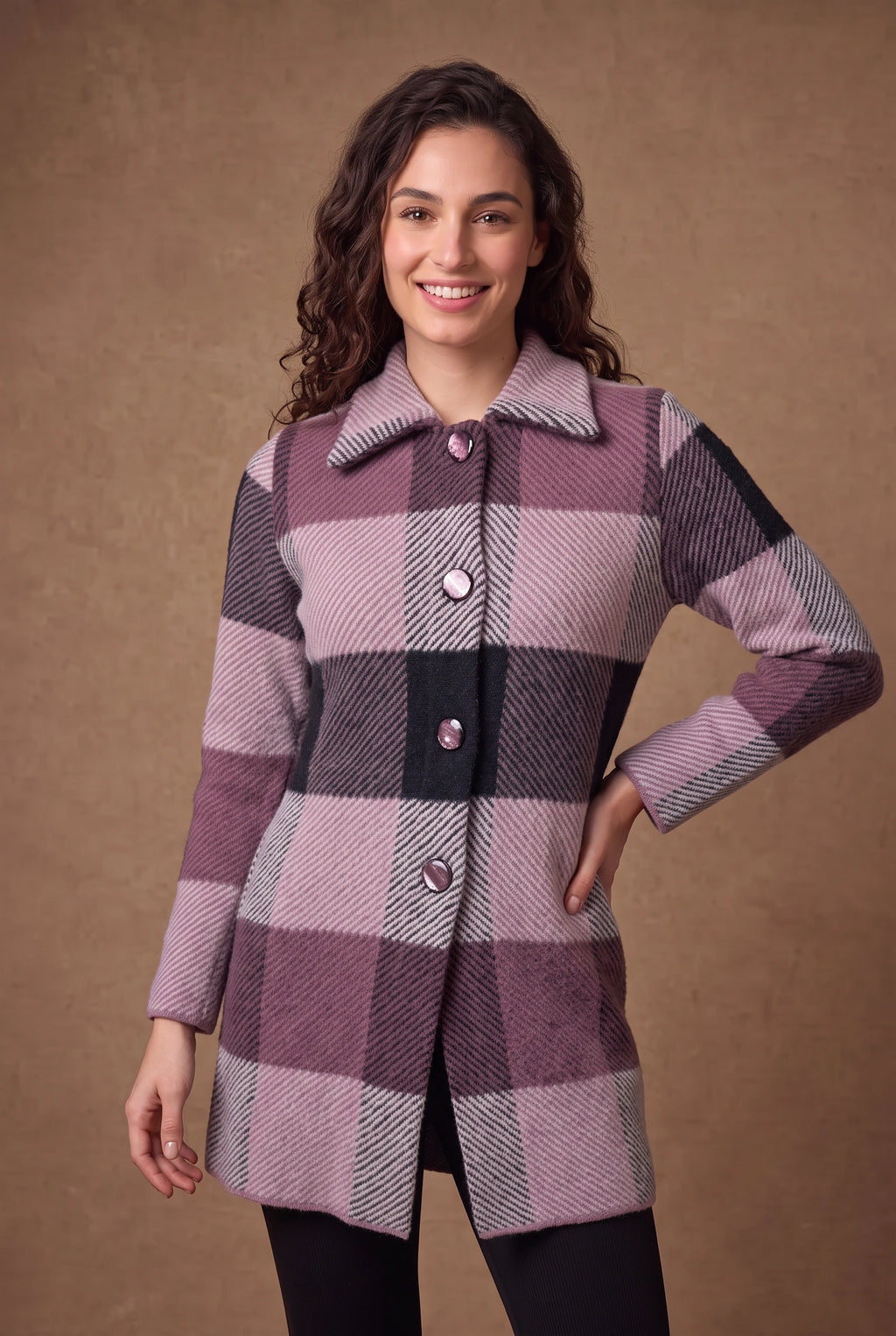 Lachi Women's Buffalo Check Knitted Cardigan