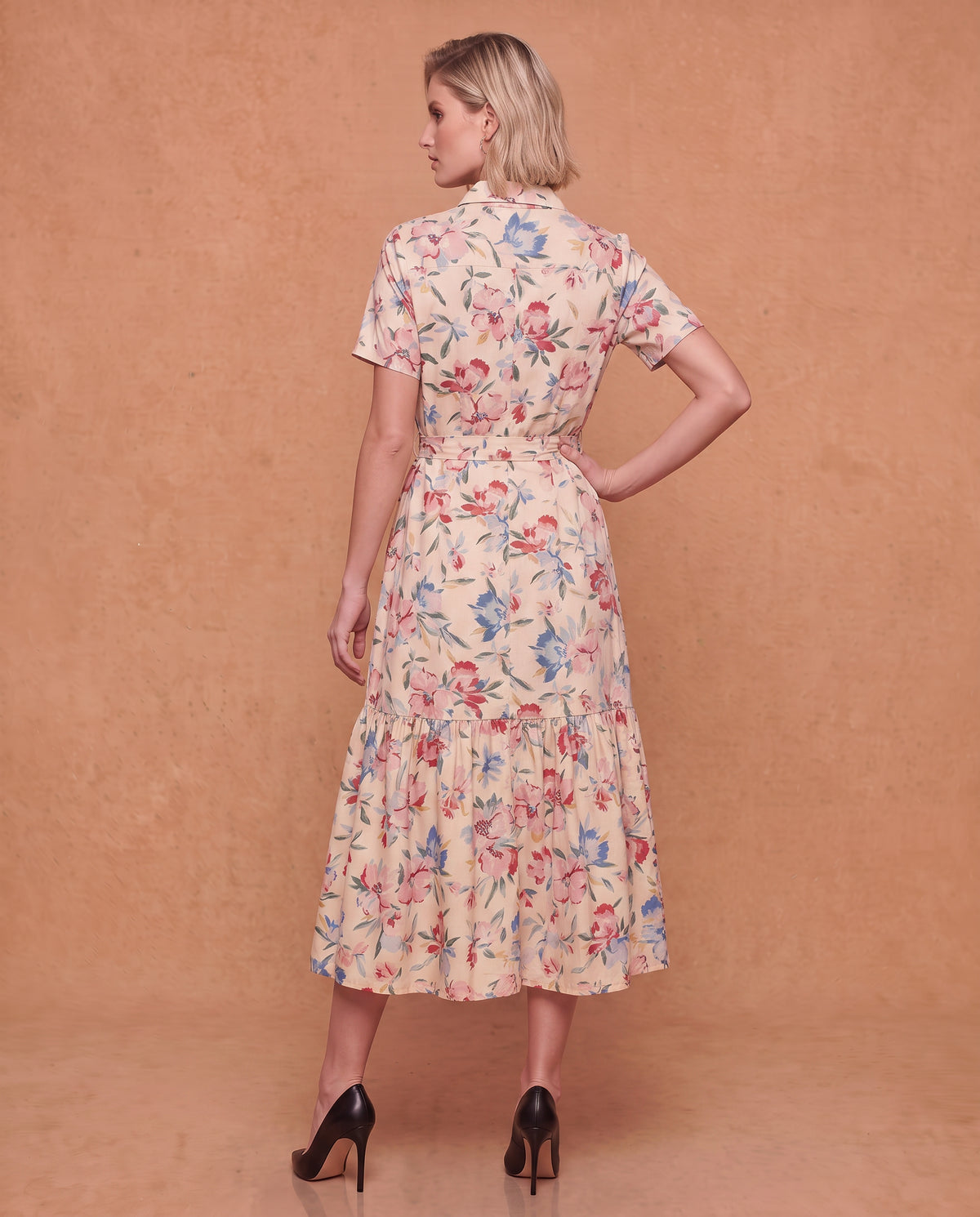 Lachi Women's Floral Print Viscose Shirt Dress