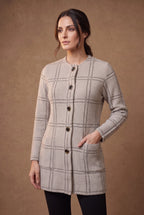 Lachi Women's Windowpane Check Knitted Cardigan