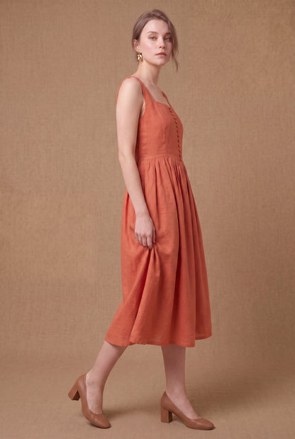Terracotta Grace Midi Dress