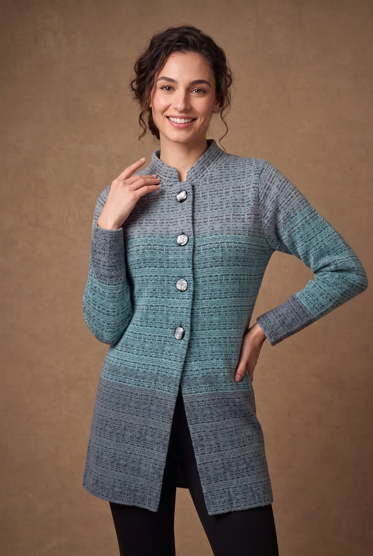 Lachi Women's Ocean Ombre Acrylic Knit Cardigan