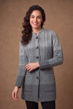 Grey Ombre Herringbone Longline Knitted Cardigan 3