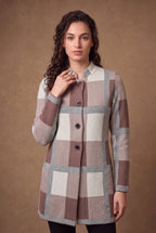Lachi Women's Block Check Longline Knitted Cardigan