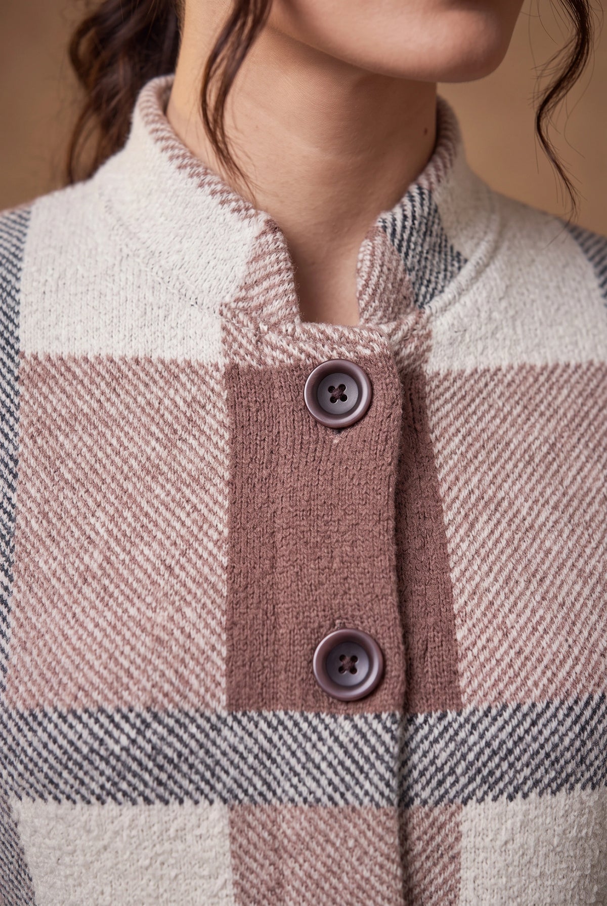 Lachi Women's Block Check Longline Knitted Cardigan