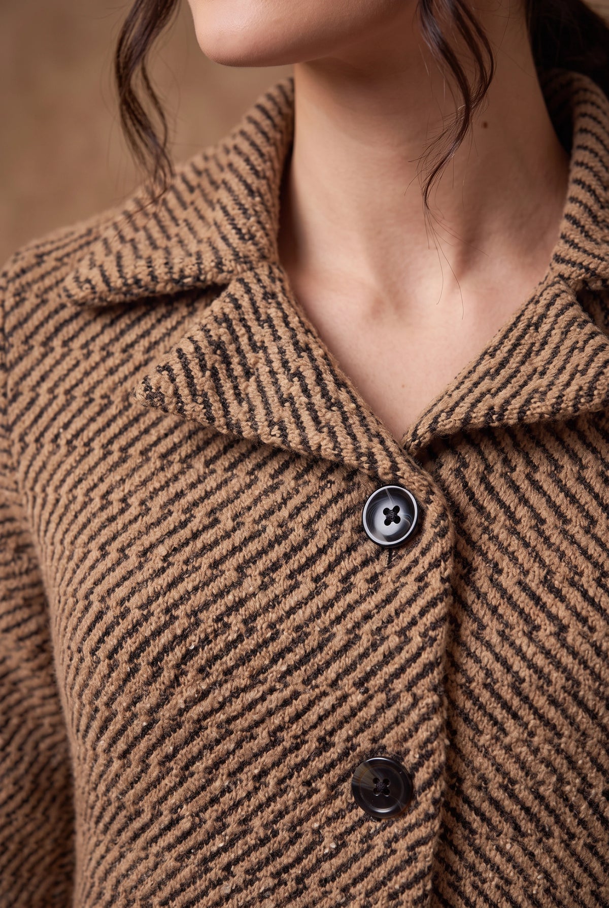 Lachi Women's Cocoa Brown Twill Knitted Cardigan