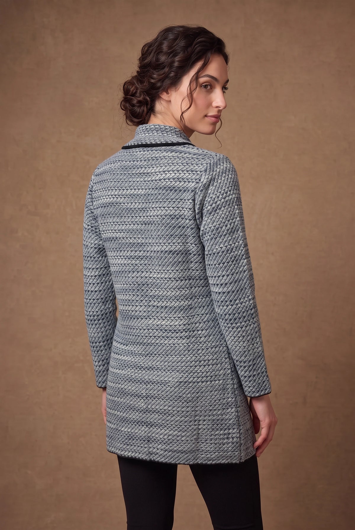 Lachi Women's Houndstooth Tweed Knitted Cardigan