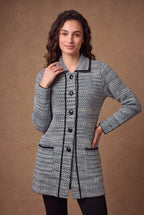 Lachi Women's Houndstooth Tweed Knitted Cardigan