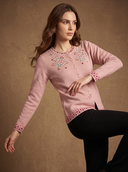 Blush Mirror Bloom Cardigan