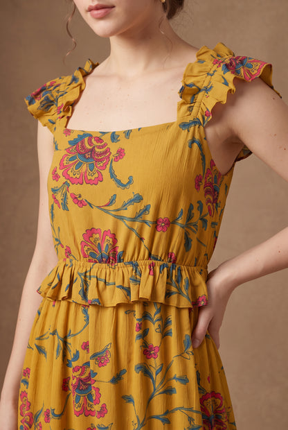 Amber Blossom Frill Dress