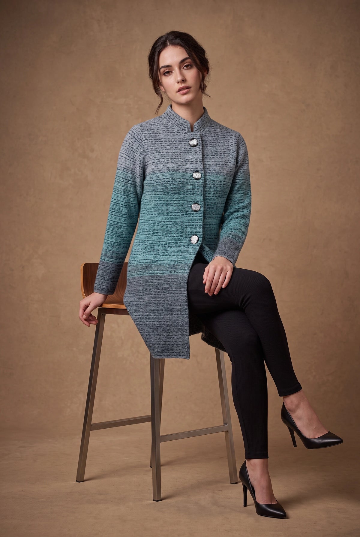 Lachi Women's Ocean Ombre Acrylic Knit Cardigan