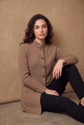 Lachi Women's Stand Collar Longline Knitted Cardigan