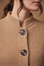Camel Textured Stand Collar Coatigan 3