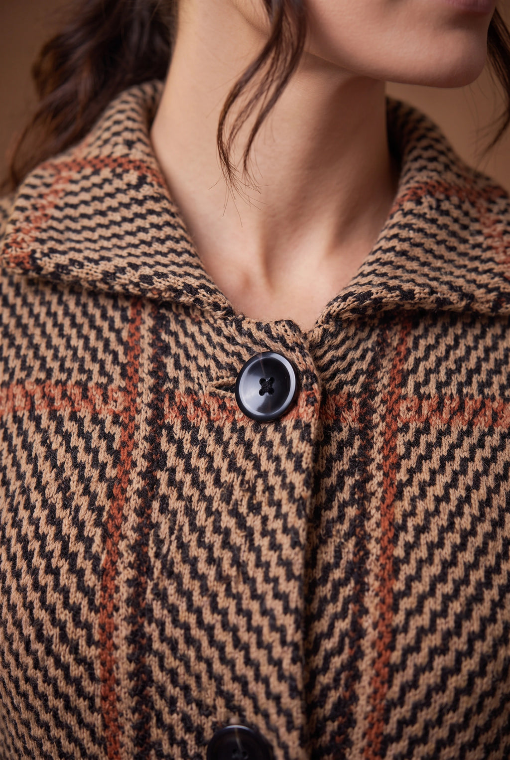 Lachi Women's Windowpane Tartan Check Knitted Cardigan