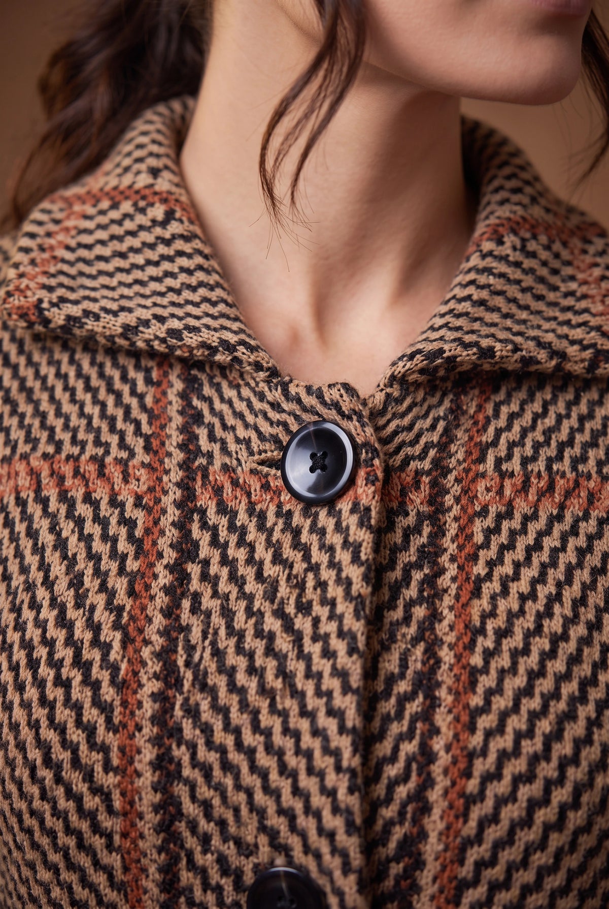 Lachi Women's Windowpane Tartan Check Knitted Cardigan