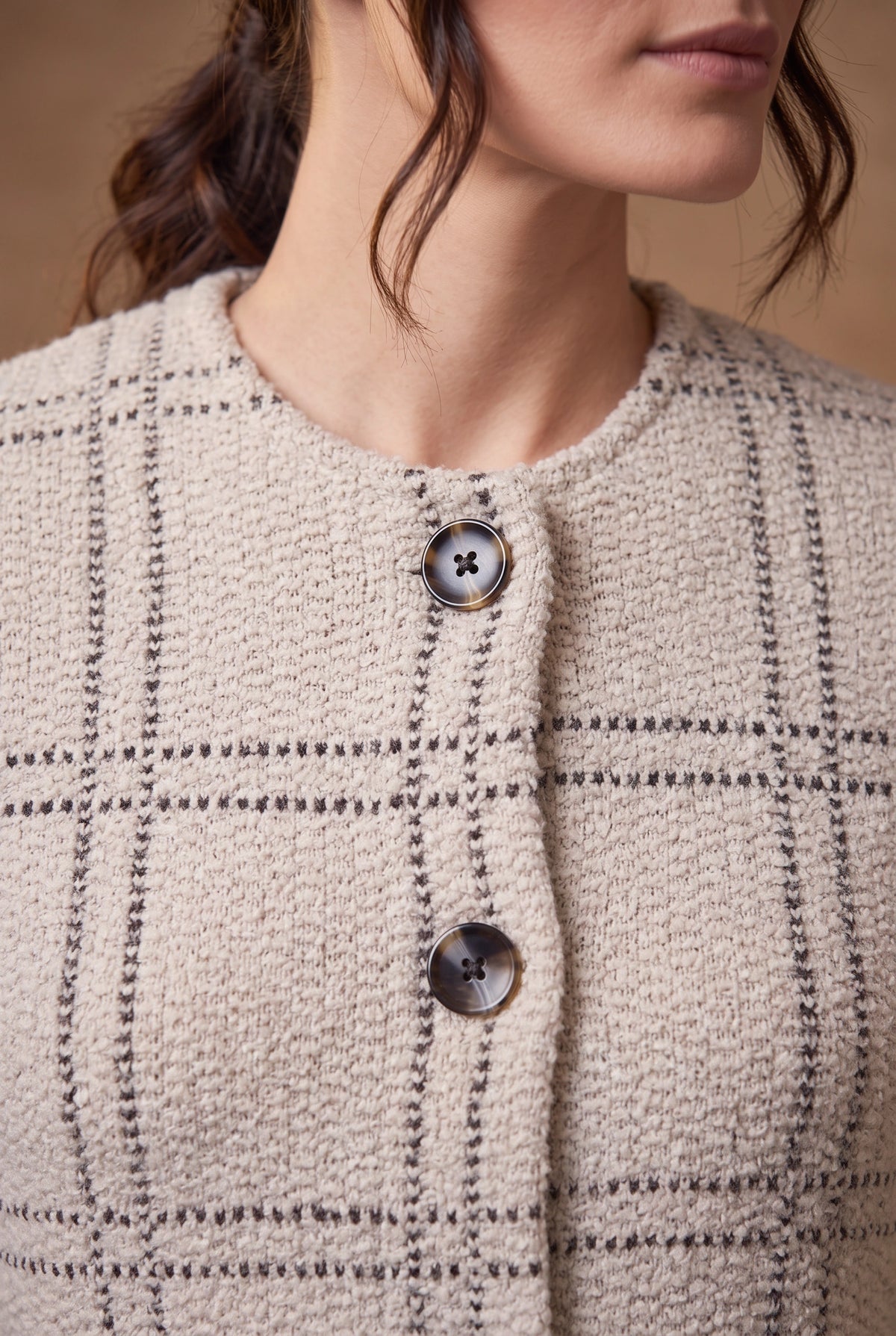 Lachi Women's Windowpane Check Knitted Cardigan