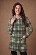 Lachi Women's Plaid Collared Longline Knitted Cardigan