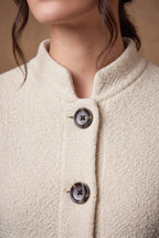 Ivory Mandarin Collar Longline Knitted Cardigan 3
