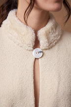 Lachi Women's Ivory Faux Fur Trim Swing Cape