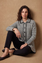 Light Grey Tweed Knitted Cardigan 3