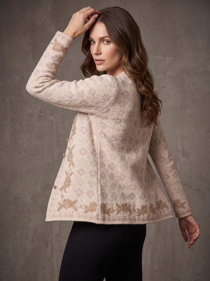 Ivory Gold Vine Cardigan