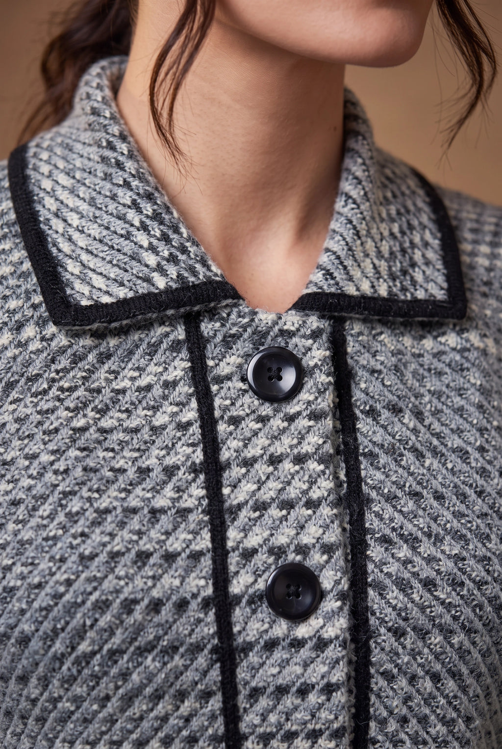Lachi Women's Houndstooth Tweed Knitted Cardigan